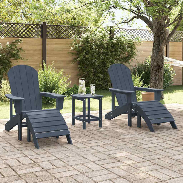 Gartenstühle 2er Set Marineblau Polyethylen
