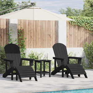 Gartenstuhl 2er Set Schwarz Polyethylen
