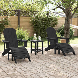 Gartenstuhl 2er Set Schwarz Polyethylen