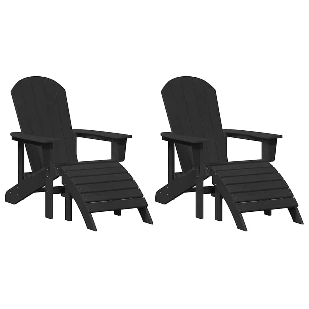 vidaXL Chaises de jardin 2 pcs Noir 83 x 74 x 92 cm Polyéthylène