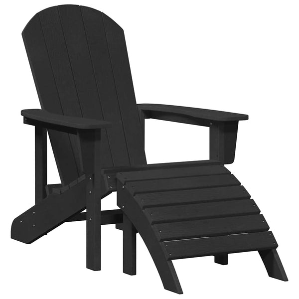 Gartenstuhl 2er Set Schwarz Polyethylen