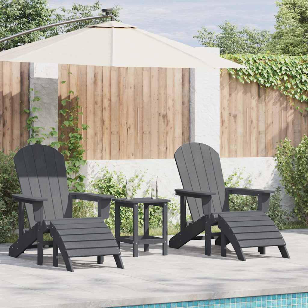 Gartenstuhl 2er Set Hellgrau Polyethylen