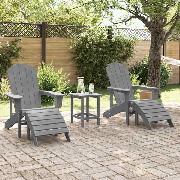 Gartenstuhl 2er Set Hellgrau Polyethylen