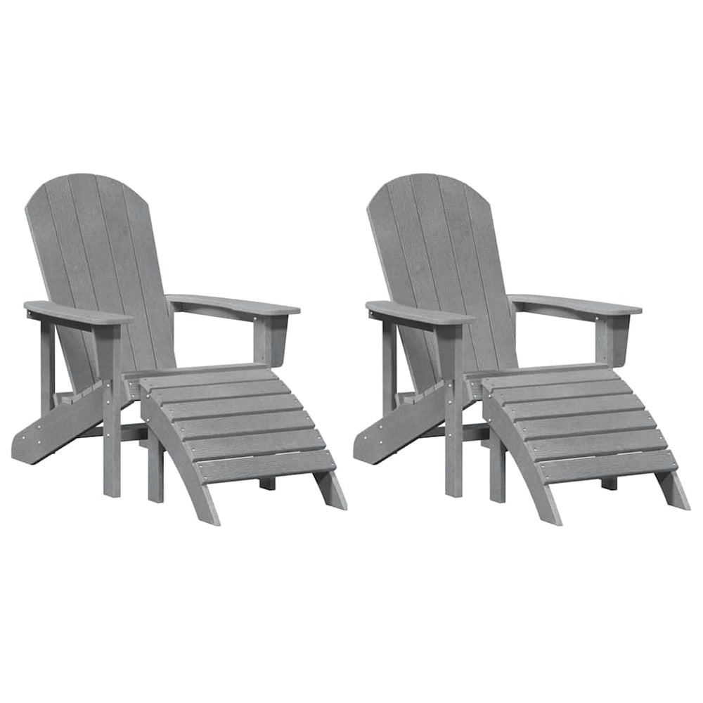 vidaXL Chaises de jardin 2 pcs Gris clair 83 x 74 x 92 cm Polyéthylène