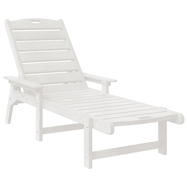 2er Set Sonnenliege Weiß Polyethylen