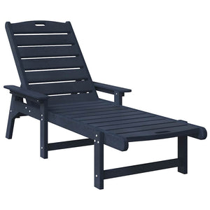 2er Set Sonnenliege Marineblau Polyethylen