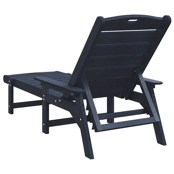 2er Set Sonnenliege Marineblau Polyethylen