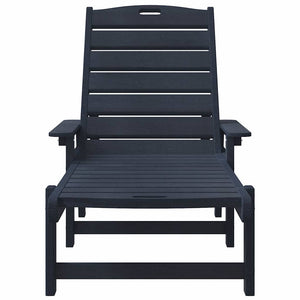2er Set Sonnenliege Marineblau Polyethylen