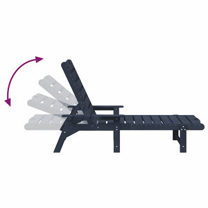 2er Set Sonnenliege Marineblau Polyethylen