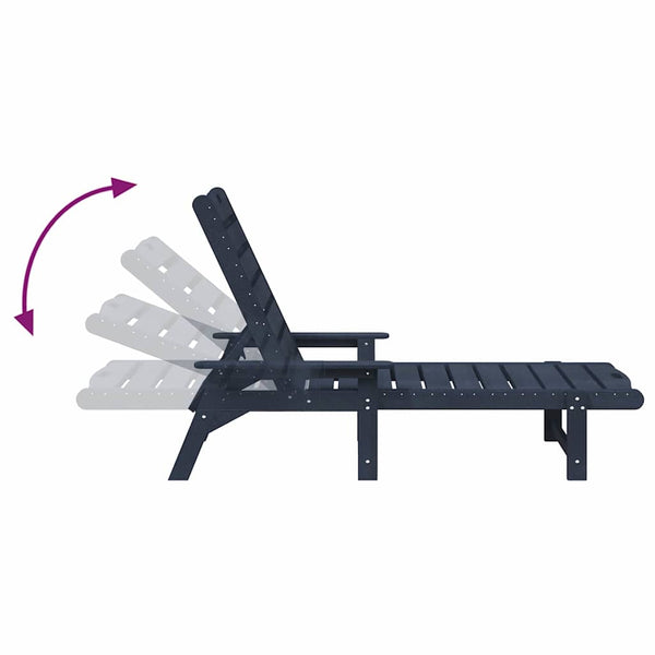 2er Set Sonnenliege Marineblau Polyethylen