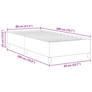 Boxspringbett Hellgrau 80x200 Cordstoff