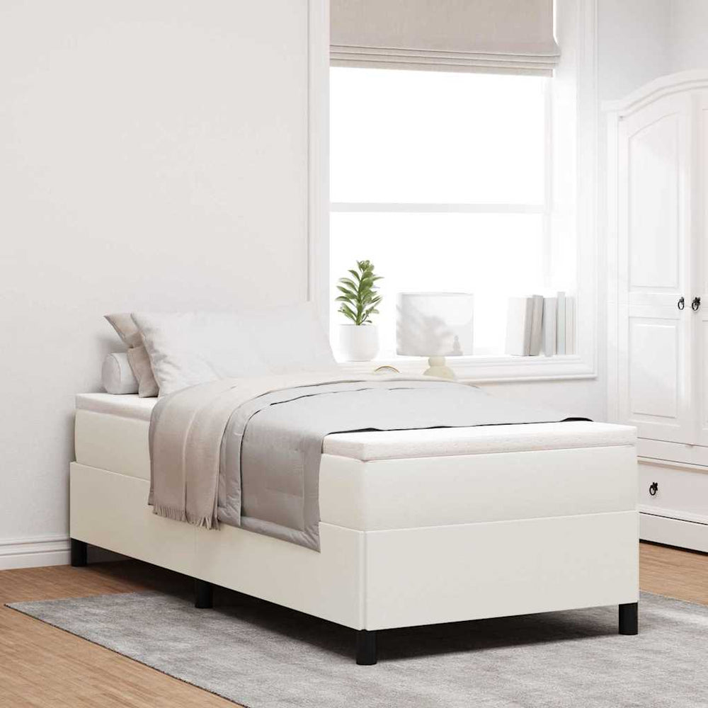 Boxspringbett Creme 80x200 cm Cordstoff