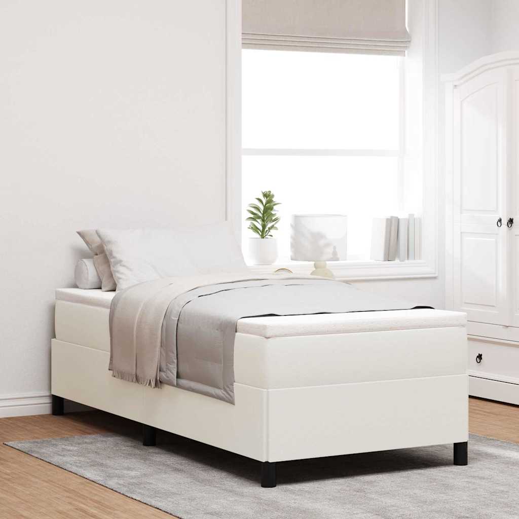 Boxspringbett Creme 80x200 cm Cordstoff