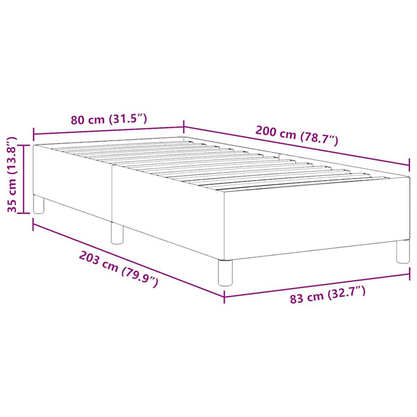Boxspringbett 80x200 Grau-Grün Cordstoff