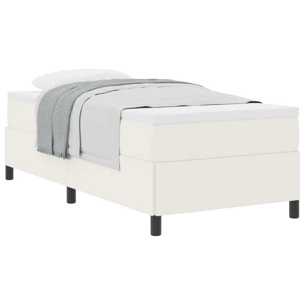 Boxspringbett Creme 90x190 cm Cordstoff