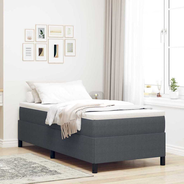Boxspringbett Dunkelgrau 90 x 200 cm mit Cordstoffbezug