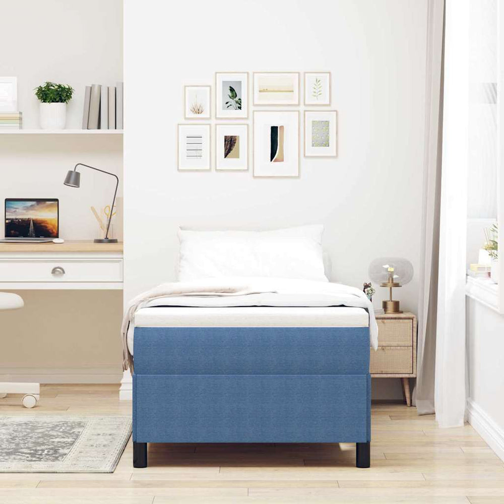 Boxspringbett Blau 90x200 cm Cordstoff