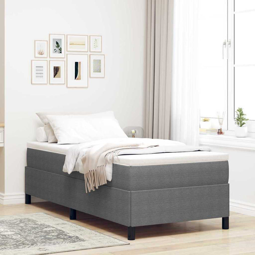 Boxspringbett Hellgrau 100x200 cm Cordstoff