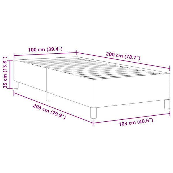 Boxspringbett Hellgrau 100x200 cm Cordstoff
