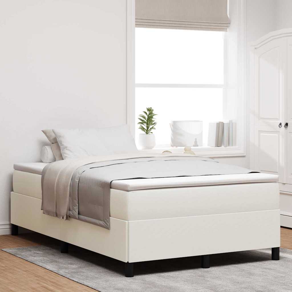 Boxspringbett Creme 120x200 cm Cordstoff