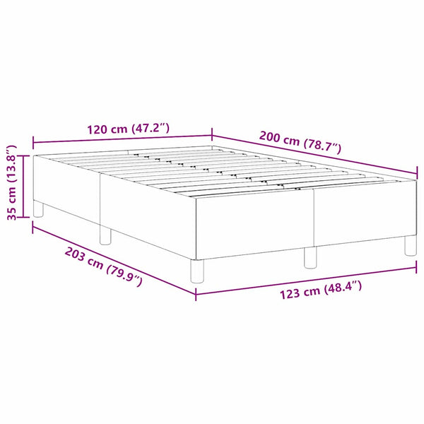 Boxspringbett Creme 120x200 cm Cordstoff