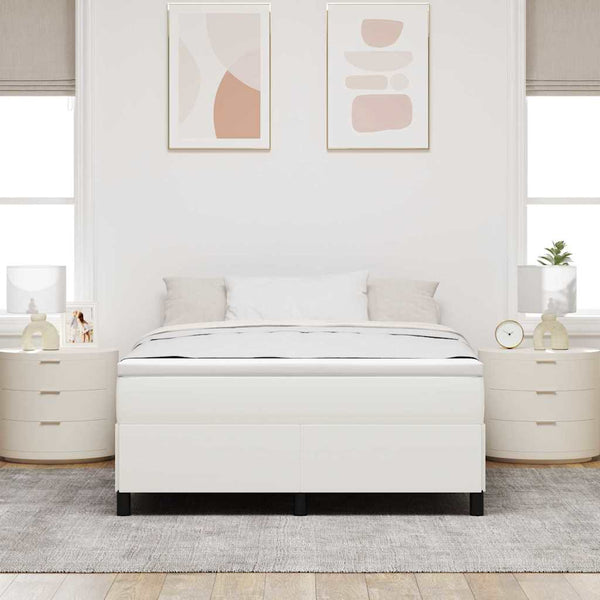 Boxspringbett Creme 140x190 cm Cordstoff