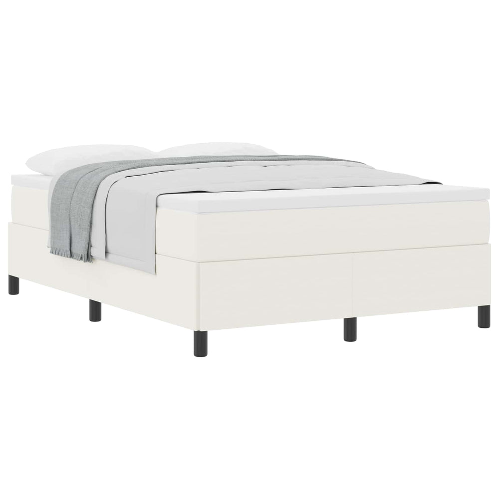Boxspringbett Creme 140x190 cm Cordstoff