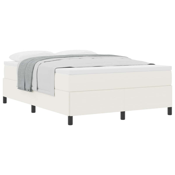 Boxspringbett Creme 140x190 cm Cordstoff