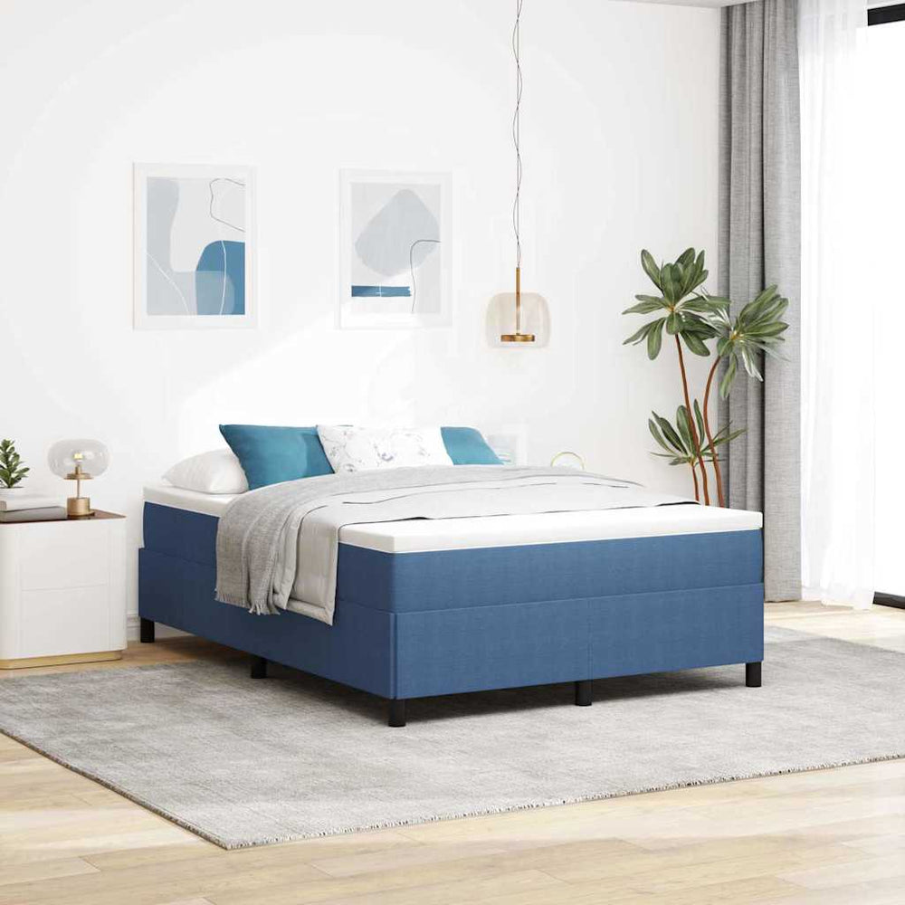 Boxspringbett Blau 140x190 cm Cordstoff