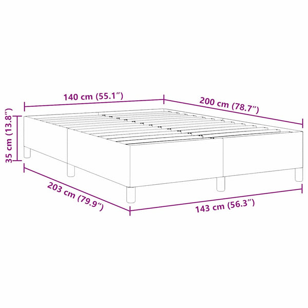Boxspringbett Creme 140x200 cm Cordstoff