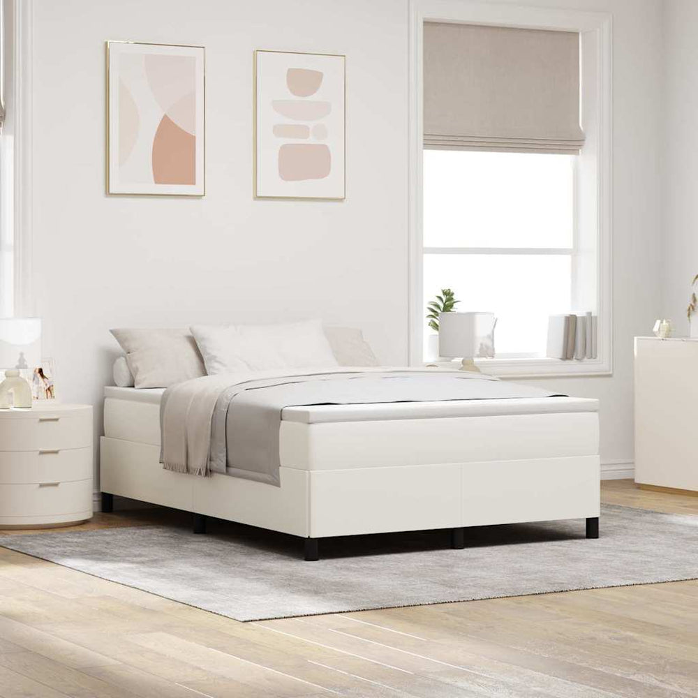 Boxspringbett Creme 160x200 cm Cordstoff