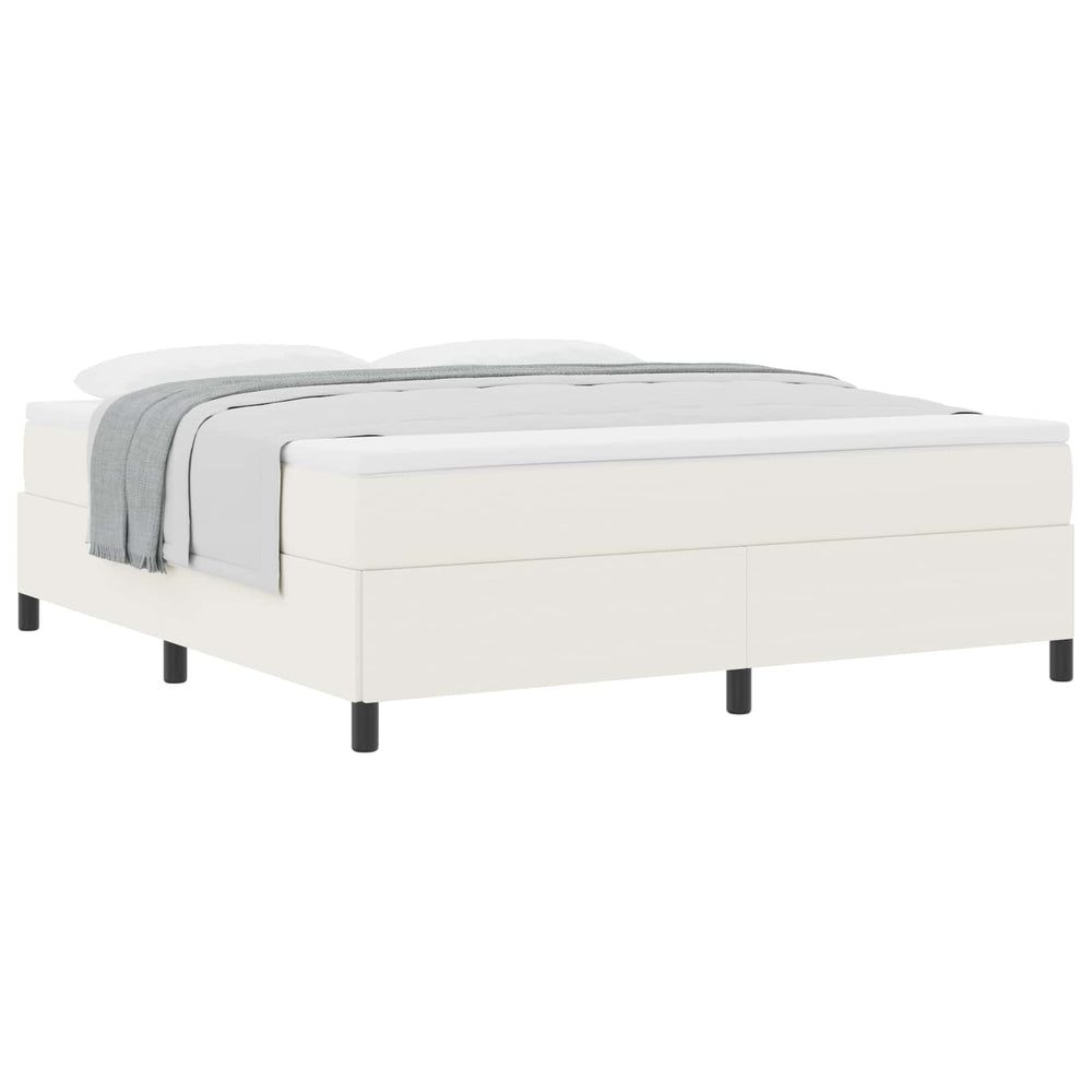 Boxspringbett Creme Cordstoff 180x200 cm
