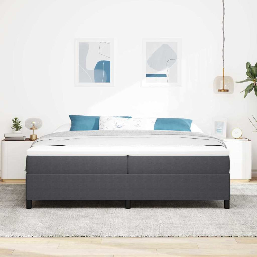 Boxspringbett Dunkelgrau 200x200 cm Cordstoff