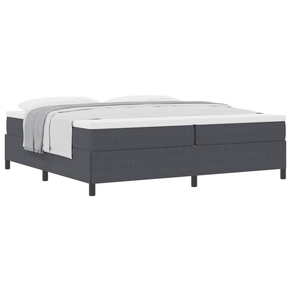 Boxspringbett Dunkelgrau 200x200 cm Cordstoff