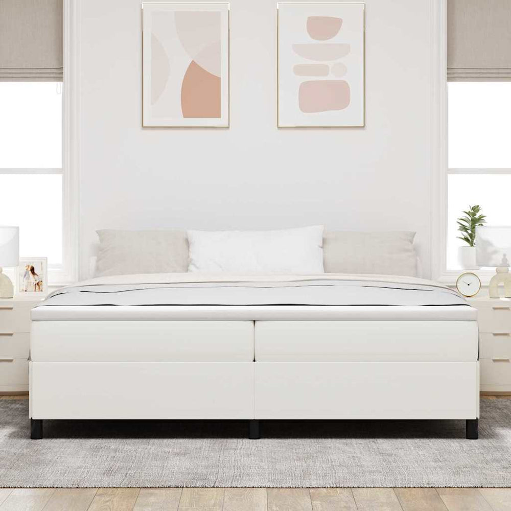 Boxspringbett Creme 200x200 cm Cordstoff
