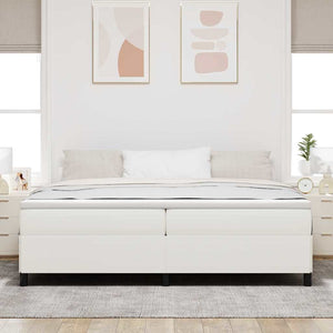 Boxspringbett Creme 200x200 cm Cordstoff