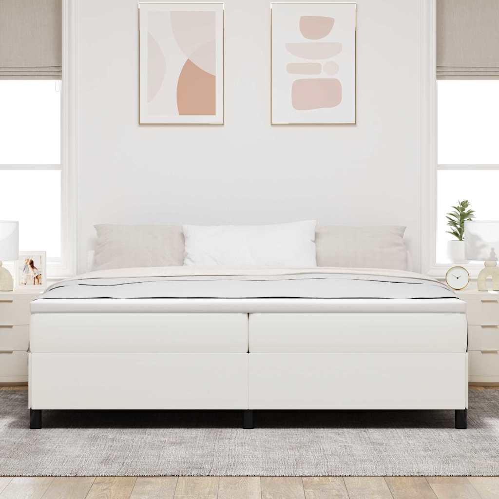 Boxspringbett Creme 200x200 cm Cordstoff