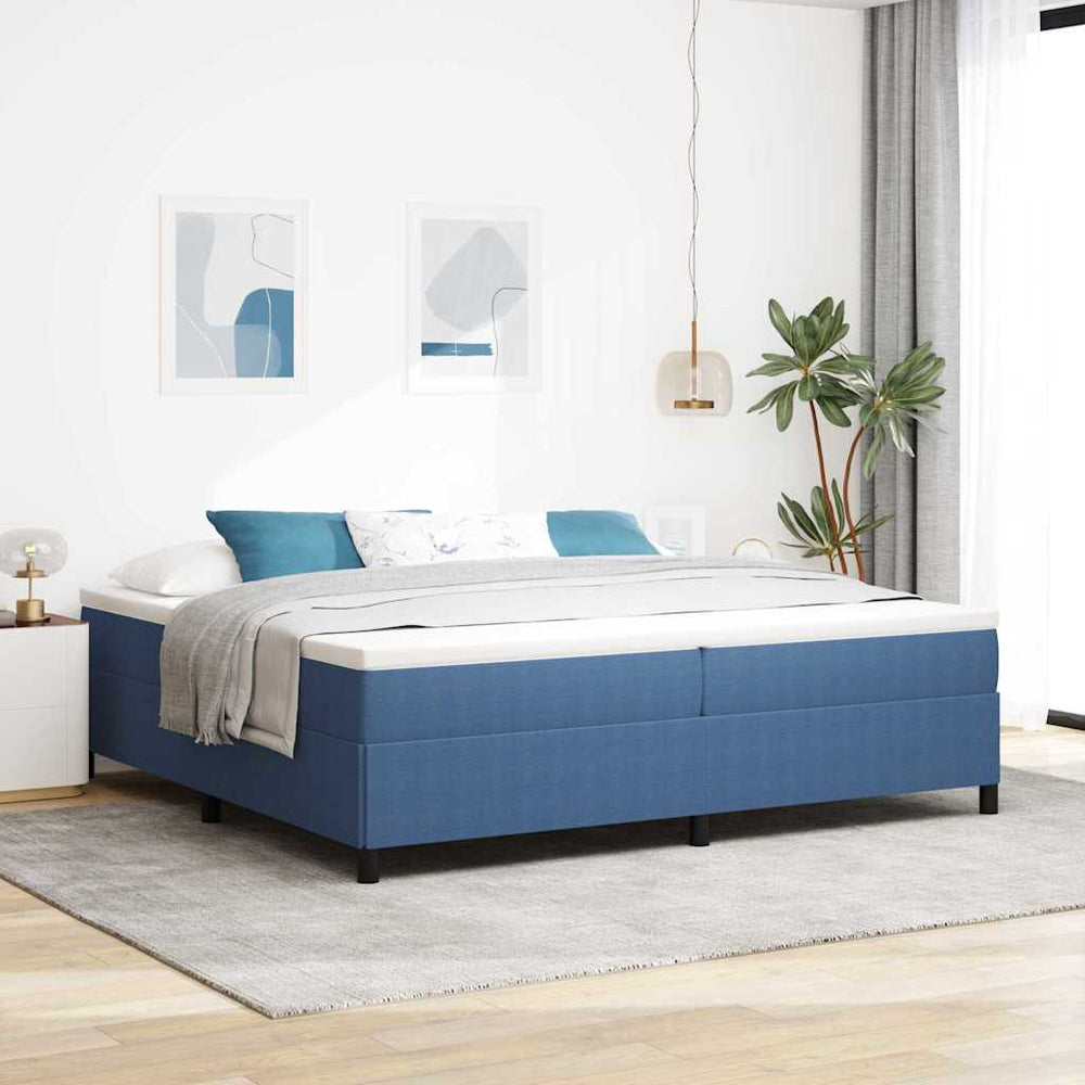 Boxspringbett Blau 200x200 cm Cordstoff