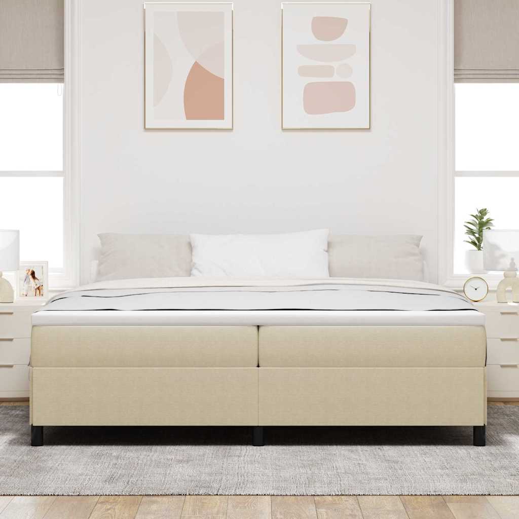 Boxspringbett 200x200 cm Grau-Grün Cordstoff