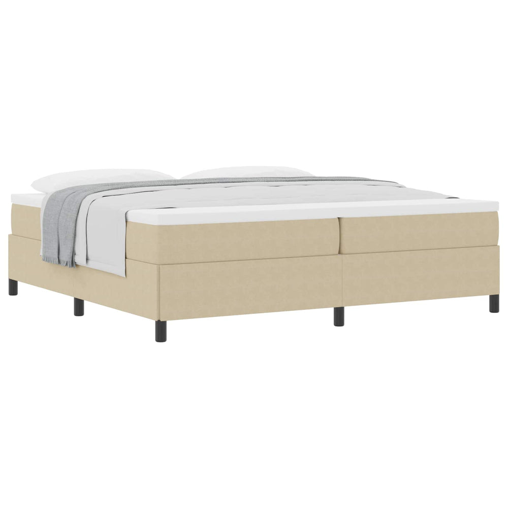 Boxspringbett 200x200 cm Grau-Grün Cordstoff