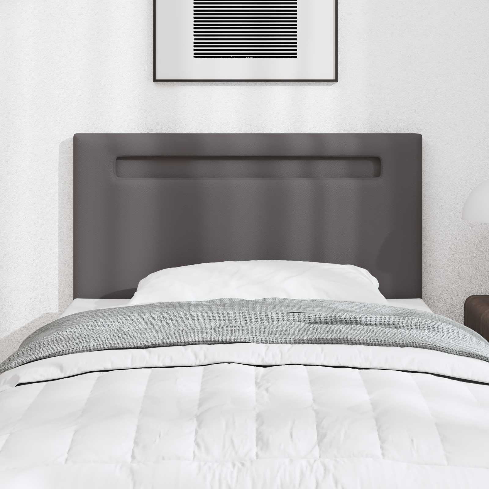 LED Kopfteil Grau 90cm