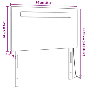 LED Kopfteil Grau 90cm