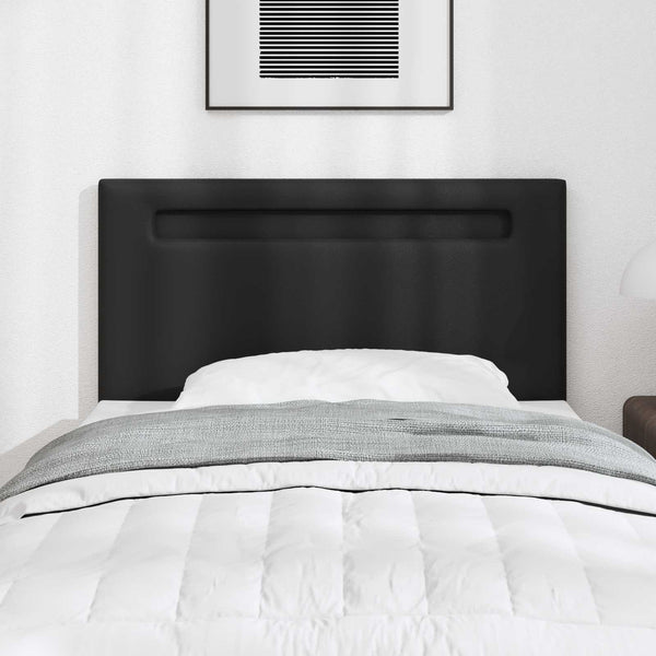 LED Kopfteil Schwarz 100cm Kunstleder