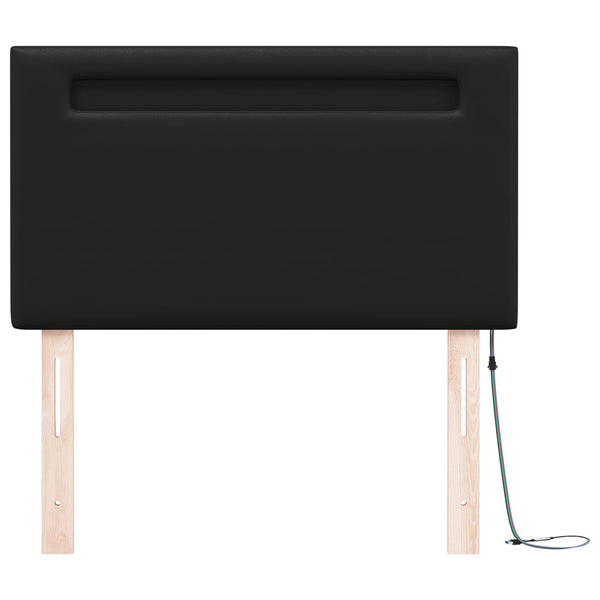 LED Kopfteil Schwarz 100cm Kunstleder