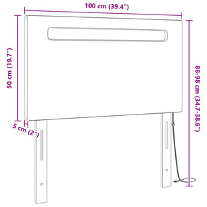 LED Kopfteil Schwarz 100cm Kunstleder