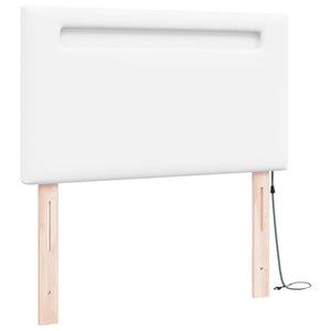 LED Kopfteil Weiß 100cm Kunstleder