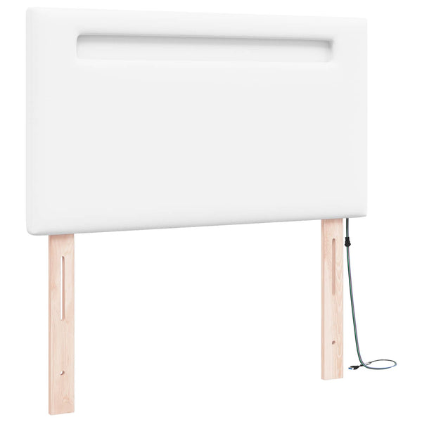 LED Kopfteil Weiß 100cm Kunstleder