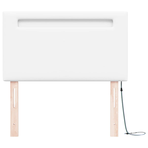 LED Kopfteil Weiß 100cm Kunstleder