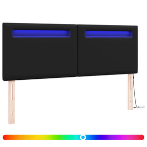 LED Kopfteil Schwarz 144 cm