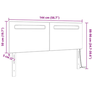 LED Kopfteil Schwarz 144 cm